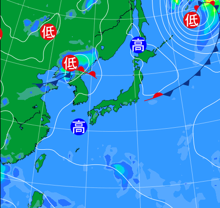 2025年8月28日21時の天気図