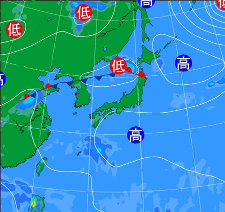 2025年8月29日21時の天気図