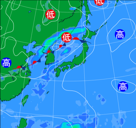2025年9月1日9時の天気図