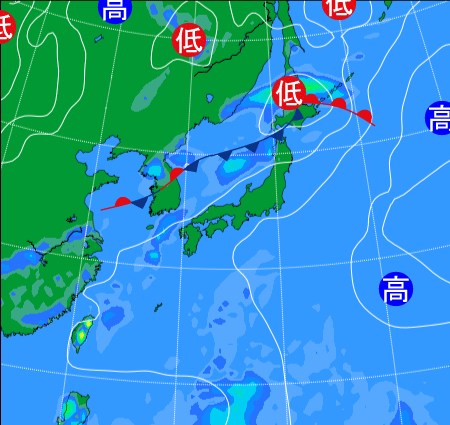 2025年9月1日21時の天気図