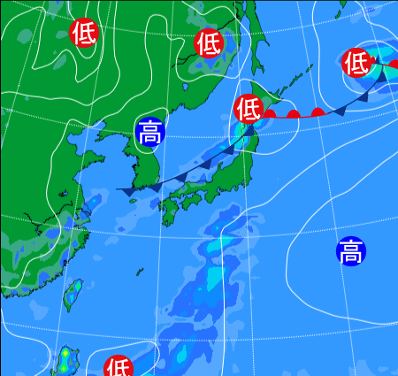2025年9月2日21時の天気図