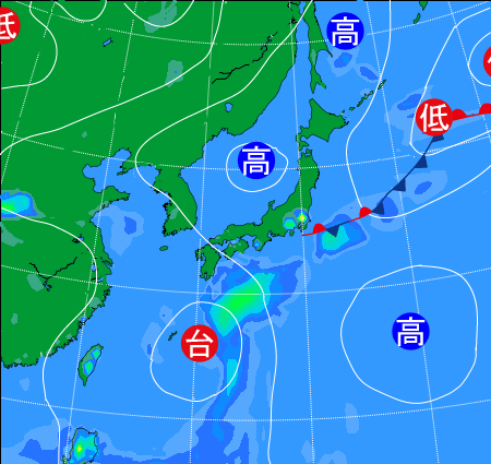 2025年9月3日21時の天気図