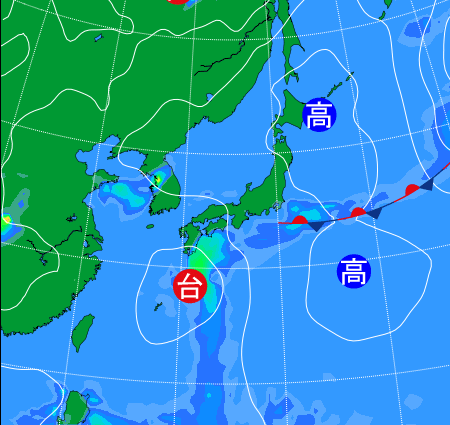 2025年9月4日9時の天気図