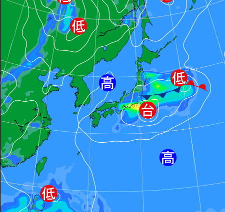 2025年9月5日21時の天気図