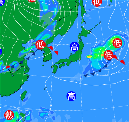 2025年9月6日9時の天気図