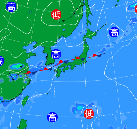 2025年9月9日9時の天気図