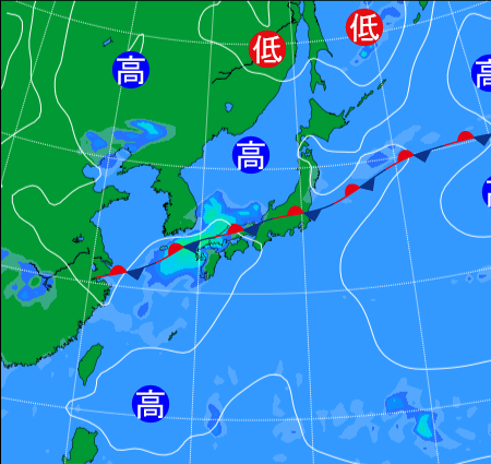 2025年9月10日9時の天気図