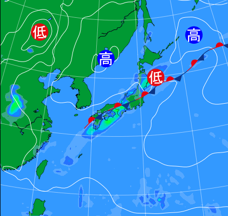 2025年9月11日9時の天気図