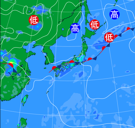 2025年9月11日21時の天気図