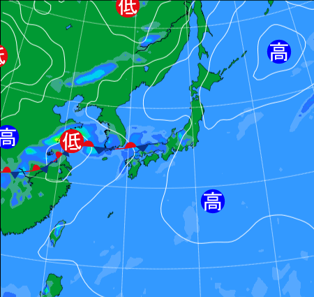 2025年9月12日21時の天気図