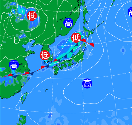 2025年9月13日21時の天気図