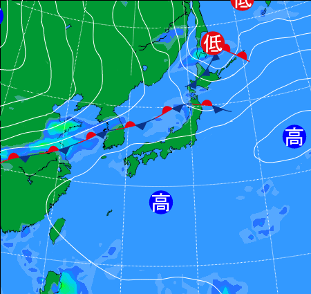 2025年9月17日9時の天気図