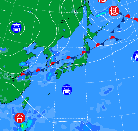 2025年9月17日21時の天気図
