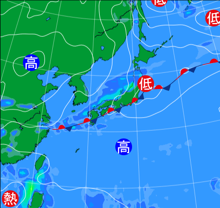 2025年9月18日9時の天気図