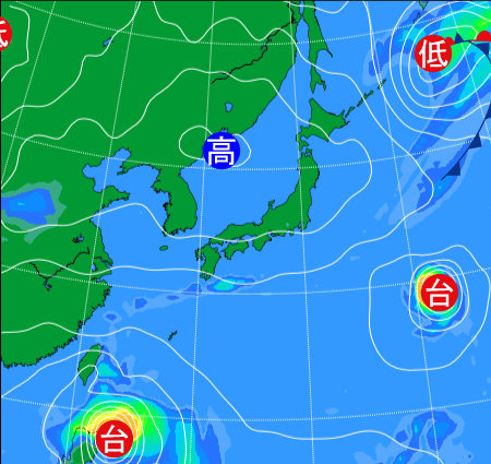 2025年9月22日9時の天気図