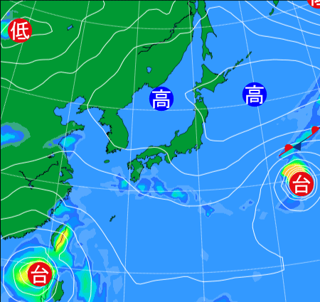 2025年9月23日9時の天気図