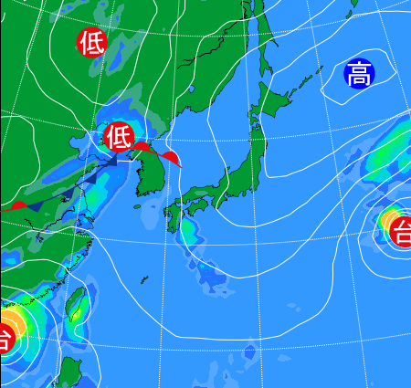 2025年9月24日9時の天気図