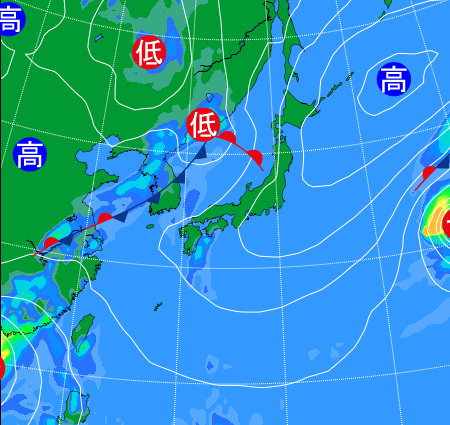 2025年9月24日21時の天気図