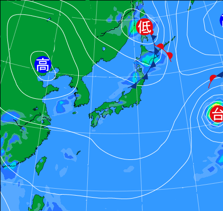 2025年9月25日21時の天気図