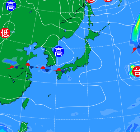 2025年9月27日9時の天気図
