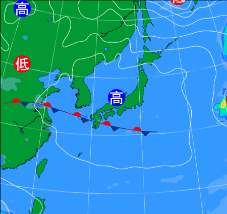 2025年9月27日21時の天気図