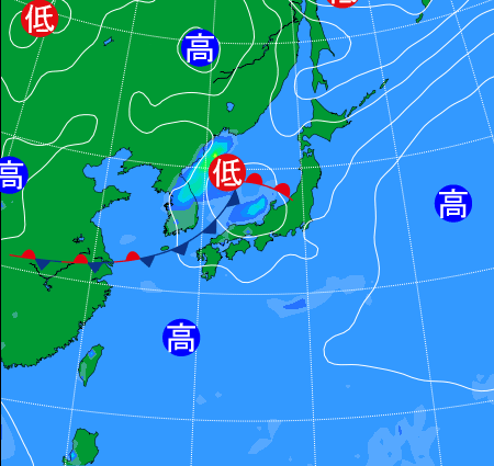 2025年9月28日21時の天気図