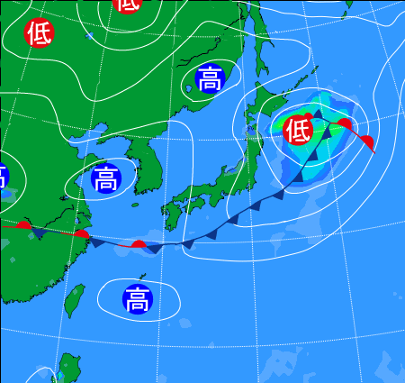 2025年9月29日21時の天気図