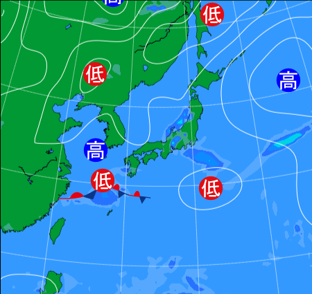 2025年10月1日9時の天気図