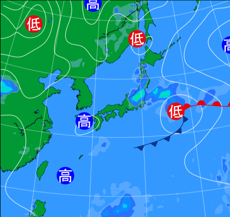 2025年10月1日21時の天気図
