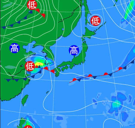 2025年10月3日9時の天気図