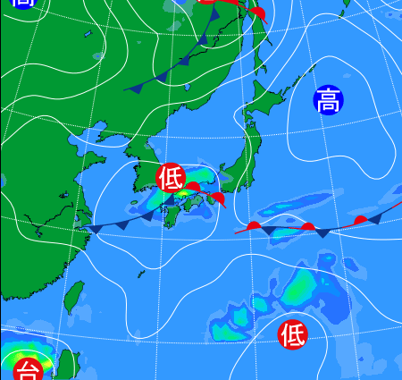 2025年10月4日9時の天気図