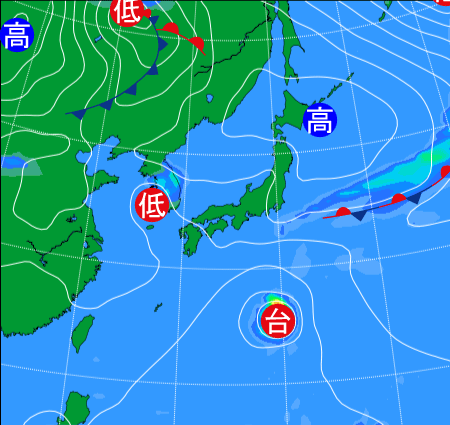 2025年10月7日9時の天気図