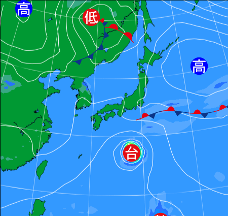 2025年10月7日21時の天気図