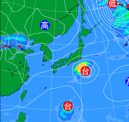 2025年10月9日9時の天気図