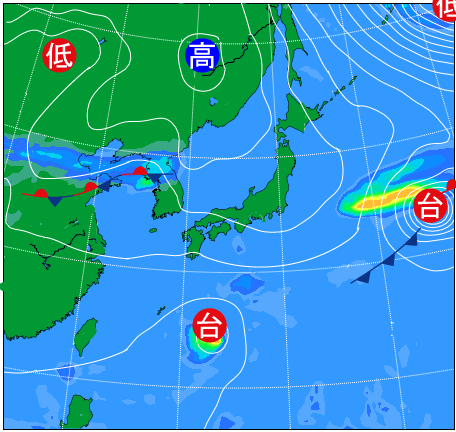 2025年10月10日9時の天気図