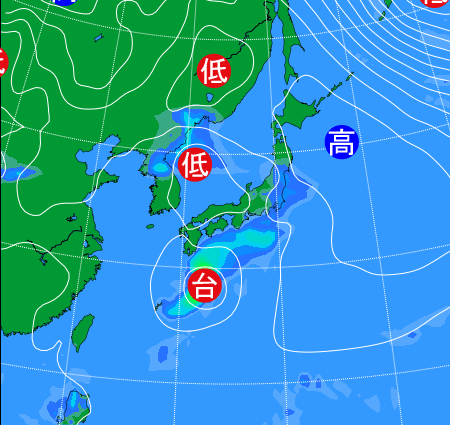 2025年10月11日21時の天気図
