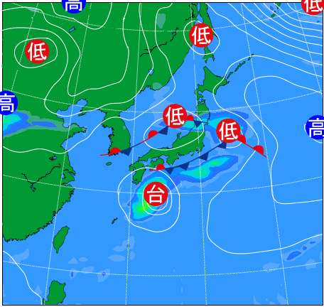 2025年10月12日9時の天気図