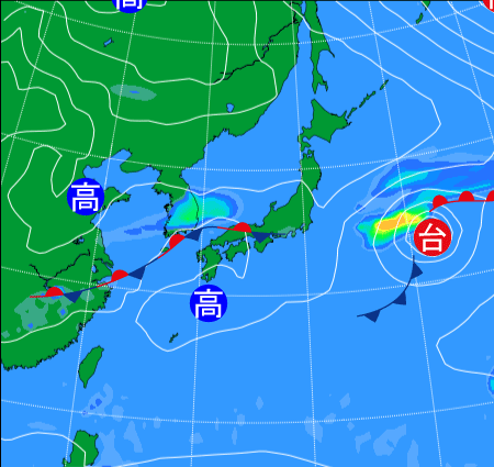 2025年10月14日9時の天気図