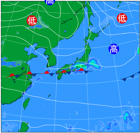 2025年10月15日9時の天気図