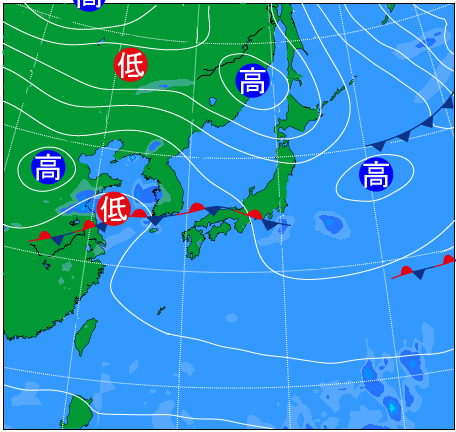 2025年10月15日21時の天気図