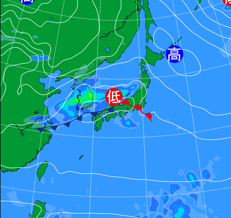 2025年10月16日9時の天気図