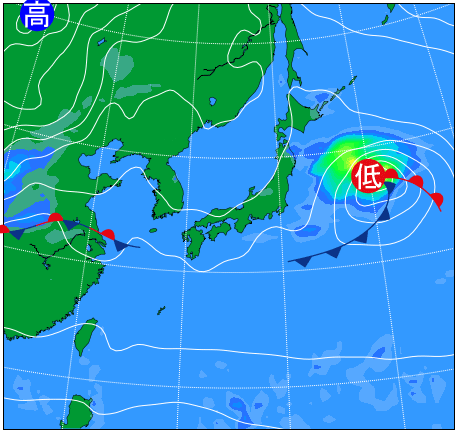 2025年10月17日9時の天気図