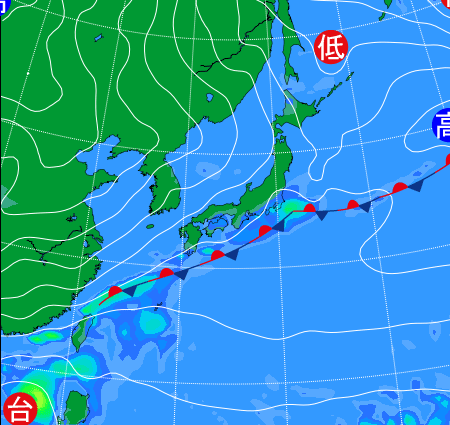 2025年10月20日9時の天気図