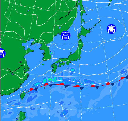 2025年10月24日21時の天気図