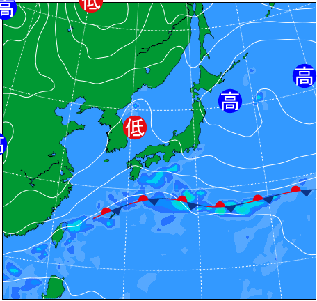 2025年10月25日9時の天気図