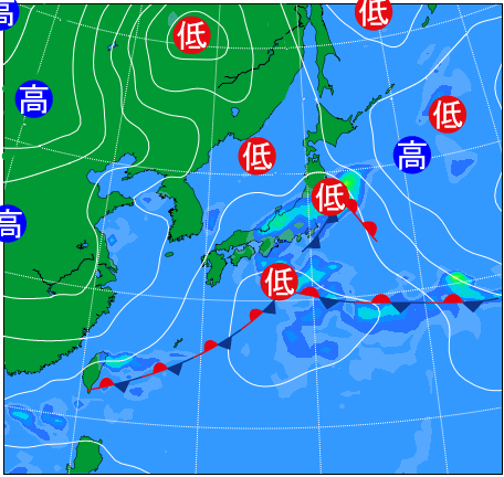 2025年10月26日9時の天気図