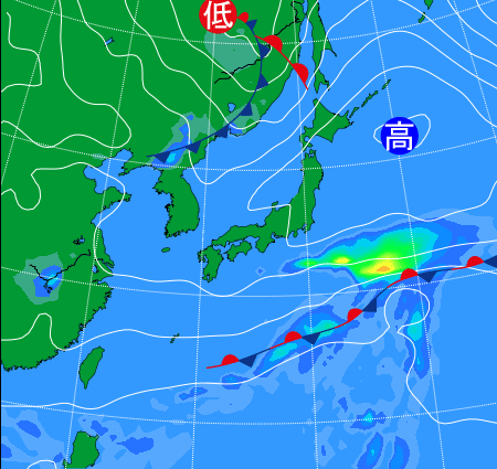 2025年10月30日9時の天気図