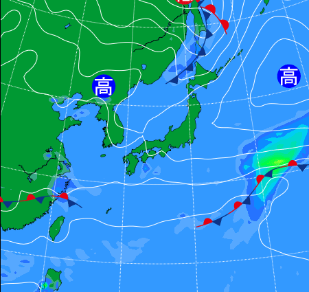 2025年10月30日21時の天気図