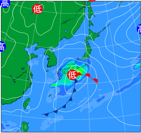 2025年10月31日21時の天気図