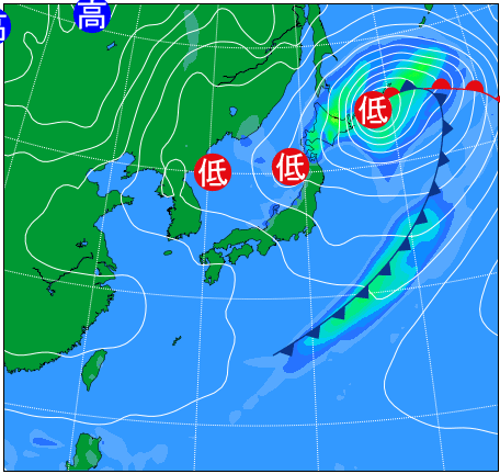 2025年11月1日21時の天気図